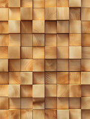Geometric Wooden Cubes Wall Texture for Modern Design. Patterned Wood Blocks. Abstract Artistic...