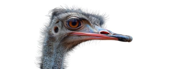 A portrait of the ostrich bird looking for the camera.