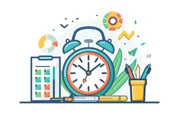 An image representing the concept of time management planning for personal productivity in business. 