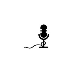 Silhouette microphone, microphone icon design vector