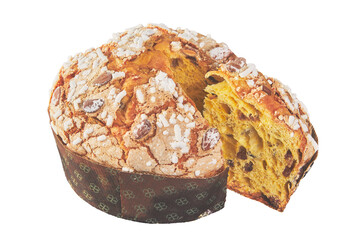 Panettone con fetta tagliata  png
