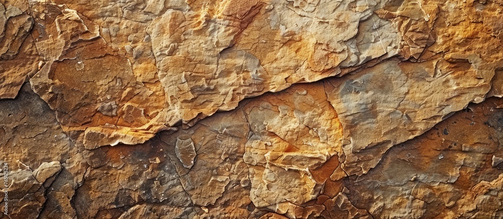 Poster capture a detailed view of a rock with an extremely uneven and coarse surface