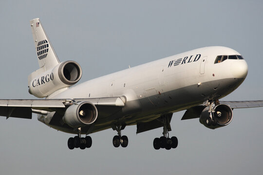 World Airways Cargo McDonnell Douglas MD-11 Aircraft Landing Amsterdam Schiphol Airport