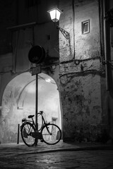Old bicycle in the old town of Bari, Italy