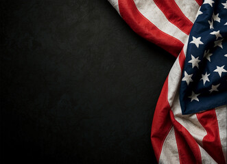 Pan American Day concept American flag decoration on black texture background