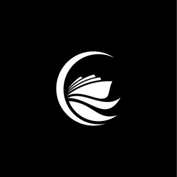 Creative moon ship logo for business