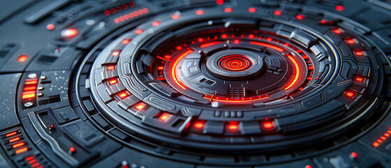 Futuristic Technology Circle Interface, Space and Sci-Fi Dashboard Concept, Digital Design