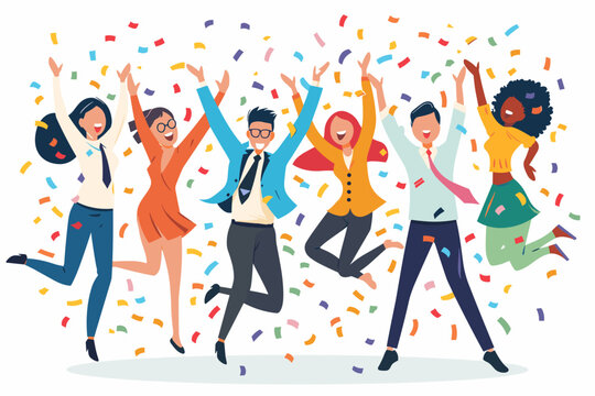 Celebrating business success with pride, savoring achievement with gratitude, relishing accomplishment with joy, basking in victory with humility