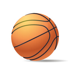 Basketball isolated on background with shadow, vector illustration
