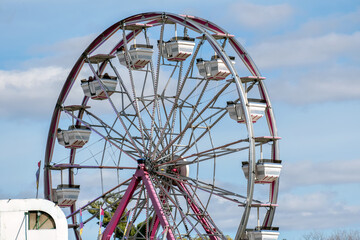A Ferris wheel at the fairgrounds.