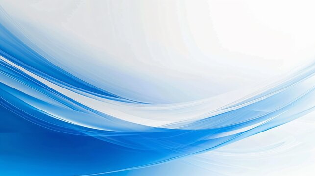 Blue and white abstract background with smooth and flowing lines.