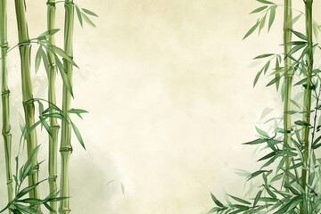 Naklejka premium Painting of bamboo trees with white background