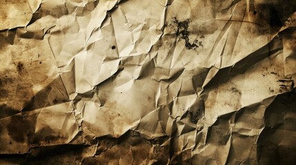 Paper with lot of wrinkles and creases