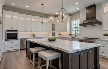 luxury home with kitchen cabinet