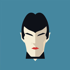 An abstract art piece featuring a faceless witch in dark clothes