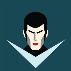 An abstract art piece featuring a faceless witch in dark clothes