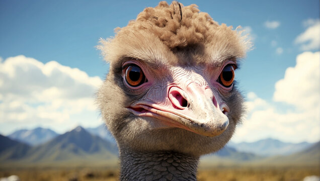 ostrich in a close view 