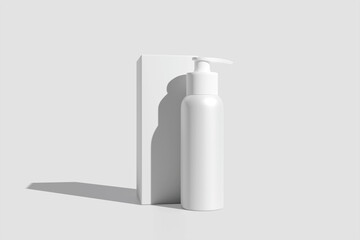 Empty, clean white plastic containers for mockup. 3d rendering