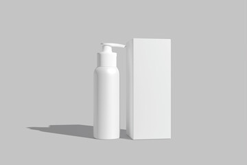 Empty, clean white plastic containers for mockup. 3d rendering