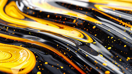 Golden Liquid Wave, Abstract Art and Luxury Texture, Elegant Gold and Yellow Flowing Design