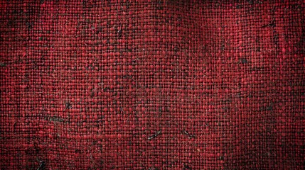 Red fabric texture background. Detailed closeup of red textile with visible threads. - obrazy, fototapety, plakaty