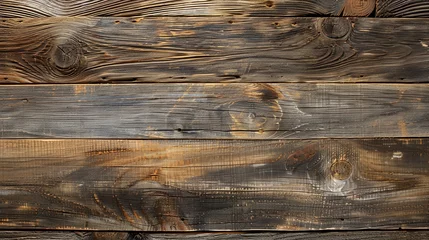  Rustic wooden background with knots and nail holes. The wood is a dark brown color with a rough texture. © stocker