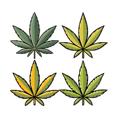 Cannabis Marijuana leaf vector art, icon