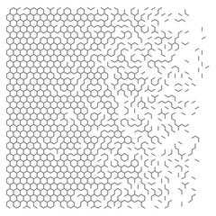 Gray abstract hexagon grid background.