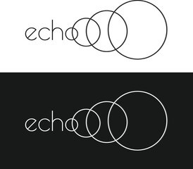 innovative echo logo, symbolizing sound and reflection. Perfect for audio technology, music apps, and communication brands. Elevate your brand with this dynamic design! 