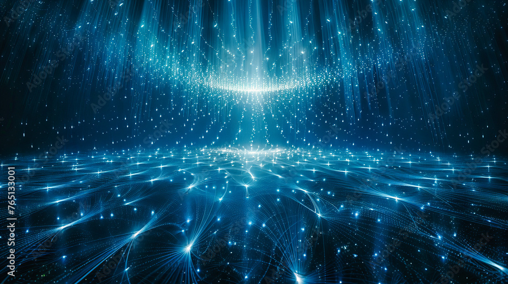 Aufkleber illuminated data streams: where technology meets art, a digital symphony played on the strings of li