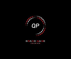 QP LETTER LOGO Design ONE BLACK BACKGROUND