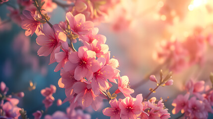 Close shot of cherry blossoms 