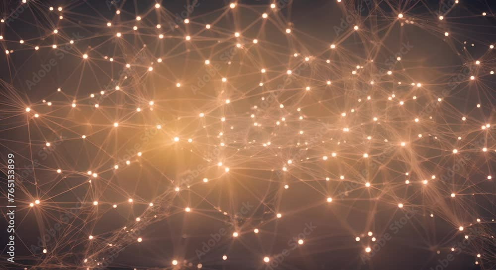 Poster very fine and intricate network represented by line and dots over a space like a galaxy video