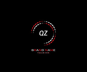 QZ LETTER LOGO Design ONE BLACK BACKGROUND