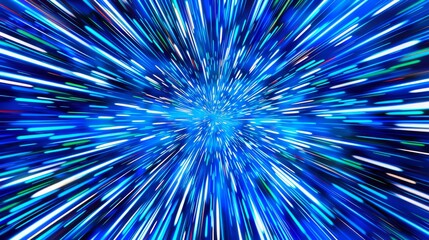 Fototapeta premium a blue and green abstract background with a starburst pattern in the middle of the center of the image.