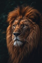 a portrait of a lion