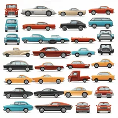 Foto auf Acrylglas Collection of cars. Vector illustration in flat design. © TheGamifiedTV