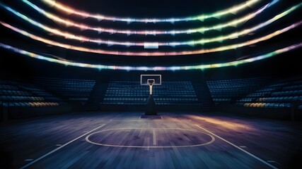  Empty basketball court, stadium, sports ground