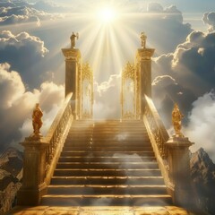 Heavenly Stairs Leading to the Golden Gates of Heaven