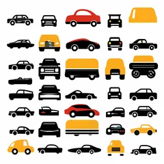 Foto auf Acrylglas Collection of cars. Vector illustration in flat design. © TheGamifiedTV