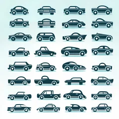 Foto op Plexiglas Collection of cars. Vector illustration in flat design. © TheGamifiedTV