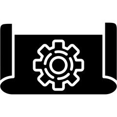 Architecture, blueprint, plan, drawing, scheme, settings Icon