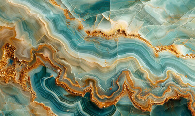 marble texture in beige and turquoise - obrazy, fototapety, plakaty