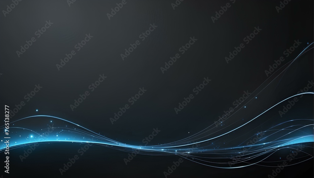 Aufkleber glowing technology wave on black background with copy space, space for text and design
