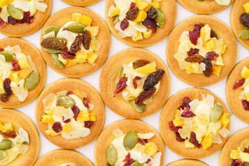 Fototapeta premium Tart shell cookies on white background