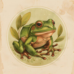 Vector Frog Logo for Branding
