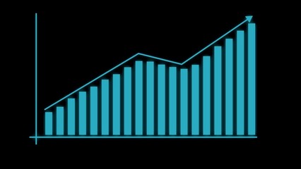 Business growth concept . graph with rising up arrow and bar stats, Financial data and diagrams showing a steady increase in profits.	
