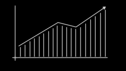 Business growth concept . graph with rising up arrow and bar stats, Financial data and diagrams showing a steady increase in profits.	
