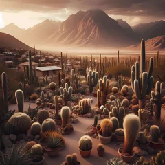 Gordijnen a cactus landscape.   © XIAOBING