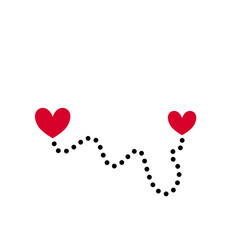 heart with dotted line route